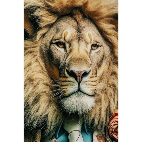 kare-design-mister-lion-glasbild-mehrfarbig-150x100-cm-esg-glas image 7