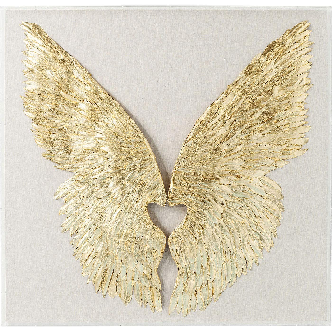 kare-design-wings-wandschmuck-gold-wei-120x120x8-cm image 1