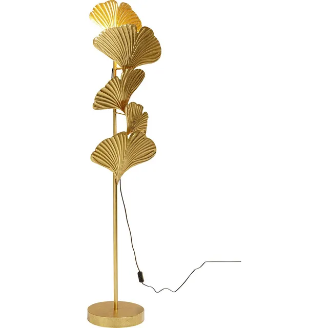 kare-design-stehleuchte-yuva-gold-160cm-ginkgo-bl-tter-44x30x160cm image 1