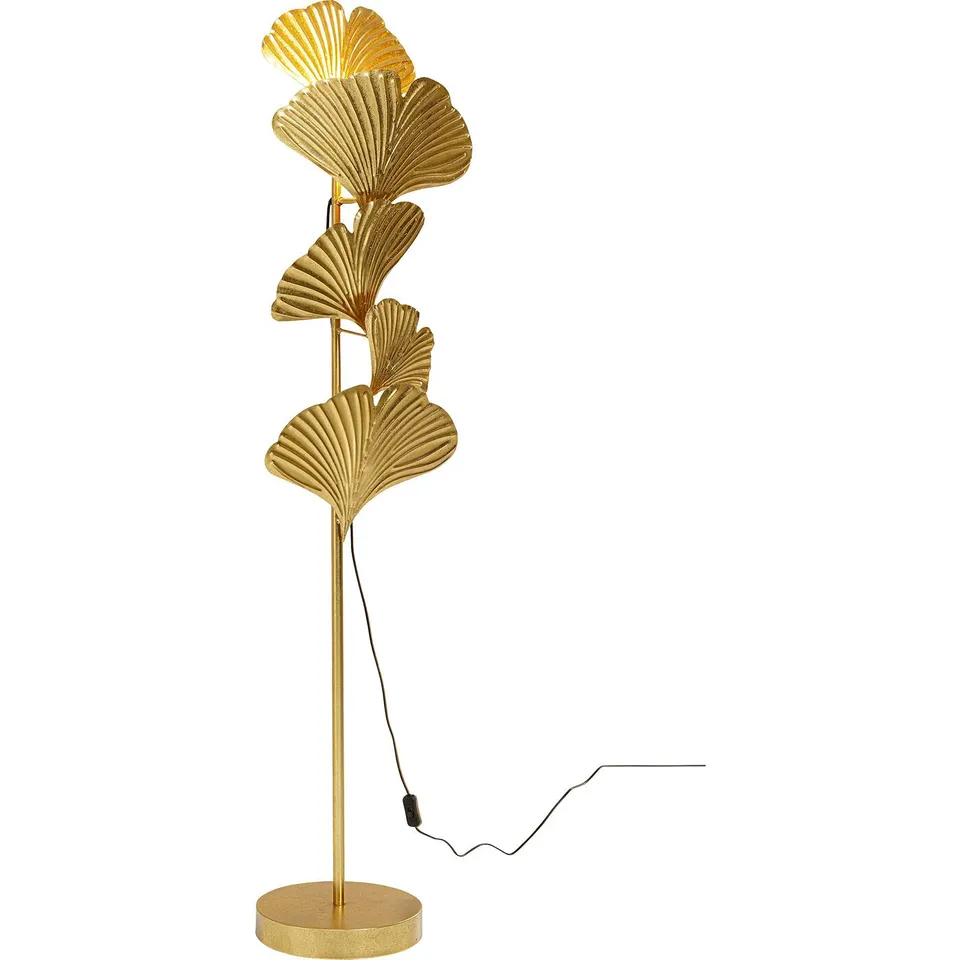 kare-design-stehleuchte-yuva-gold-160cm-ginkgo-bl-tter-44x30x160cm image 1