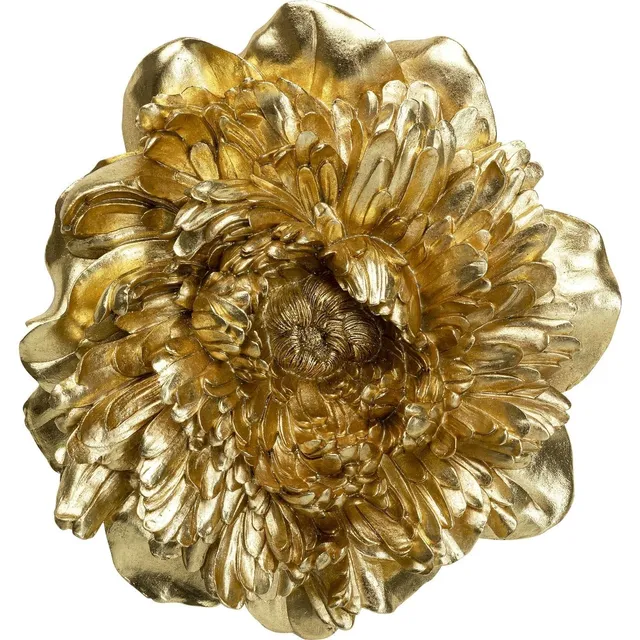 kare-design-wandschmuck-peony-wanddeko-blume-gold-50x50x12-cm image 1