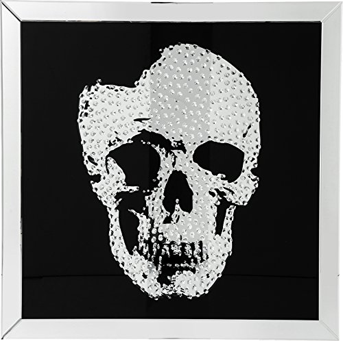 kare-design-frame-mirror-skull-glasbild-totenkopf-schwarz-silber-100x100x4-5-cm image 7