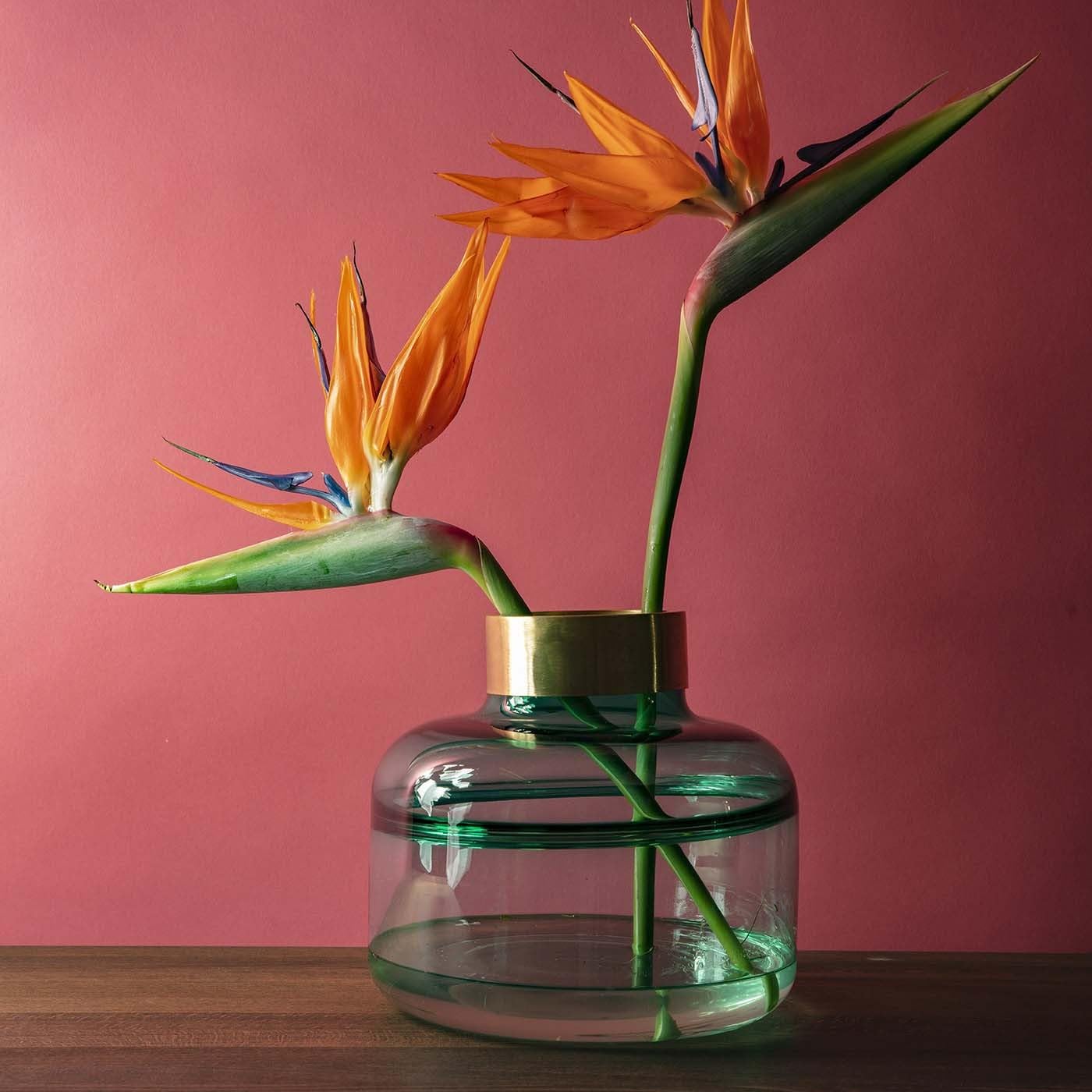 kare-design-positano-belly-vase-gr-n-glas-messing-21x23x23-cm image 2