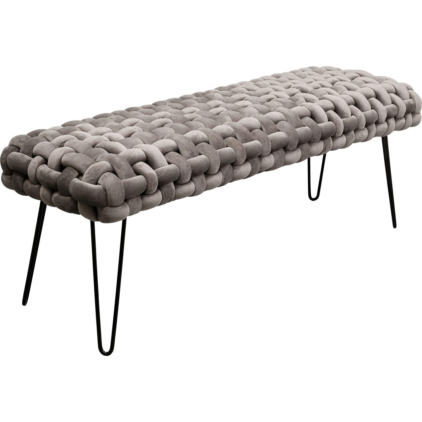 kare-design-bank-weave-samt-grau-128-cm-sitzbank image 5