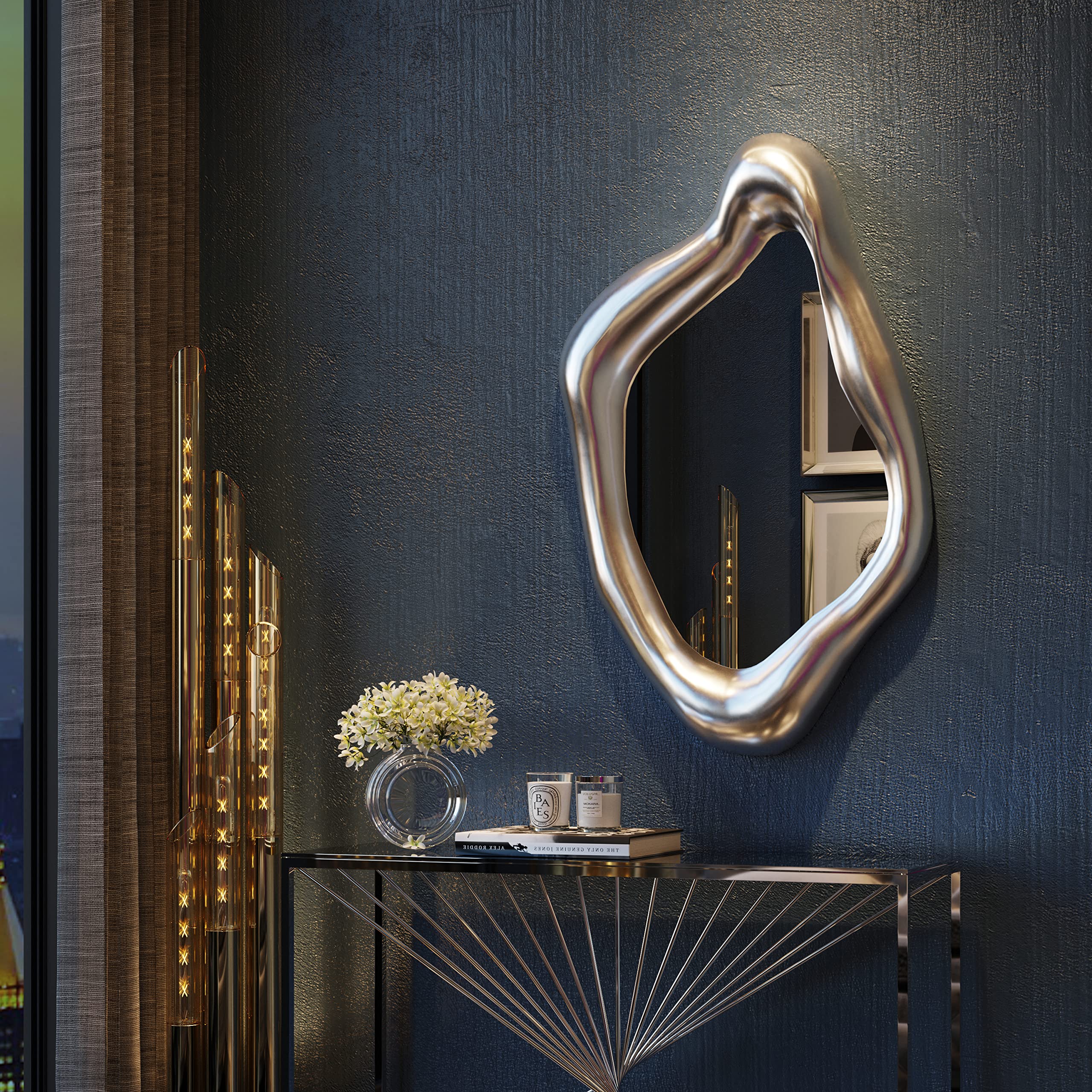 kare-design-spiegel-hologram-silber-wandspiegel-mit-rahmen-119x76x9-cm image 2