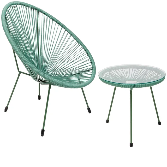 kare-design-gartenm-bel-2er-set-acapulco-mono-gr-n-sessel-beistelltisch-indoor-o image 1