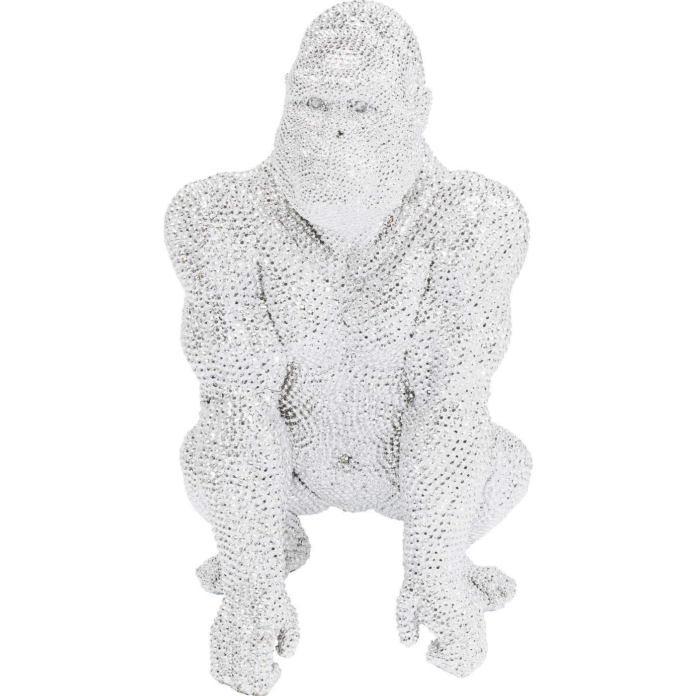 kare-design-dekofigur-shiny-gorilla-silber-80x50x47-cm-xxl-tierfigur image 3