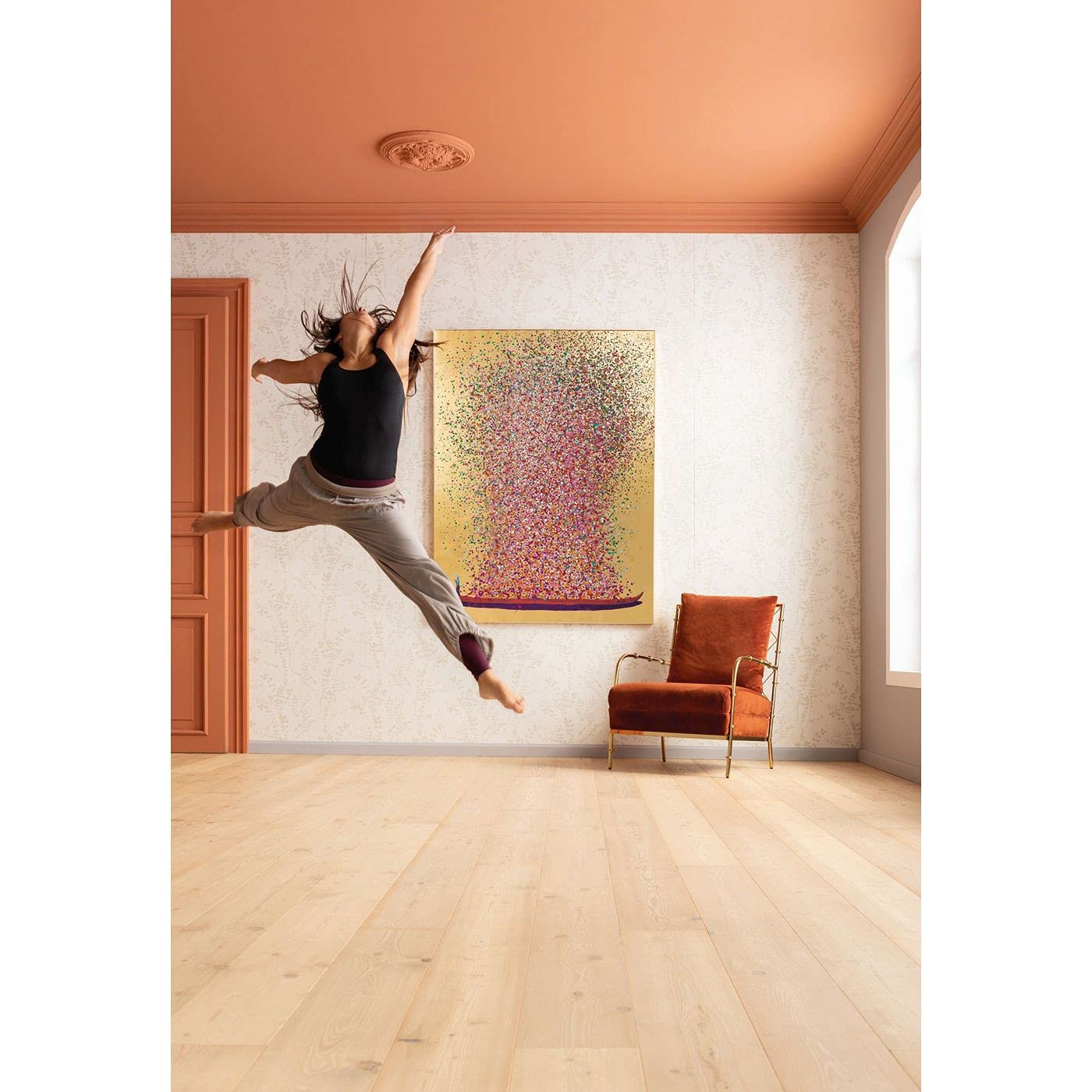 kare-design-bild-touched-flower-boat-gold-pink-160x120x3-5-cm-canvas image 4