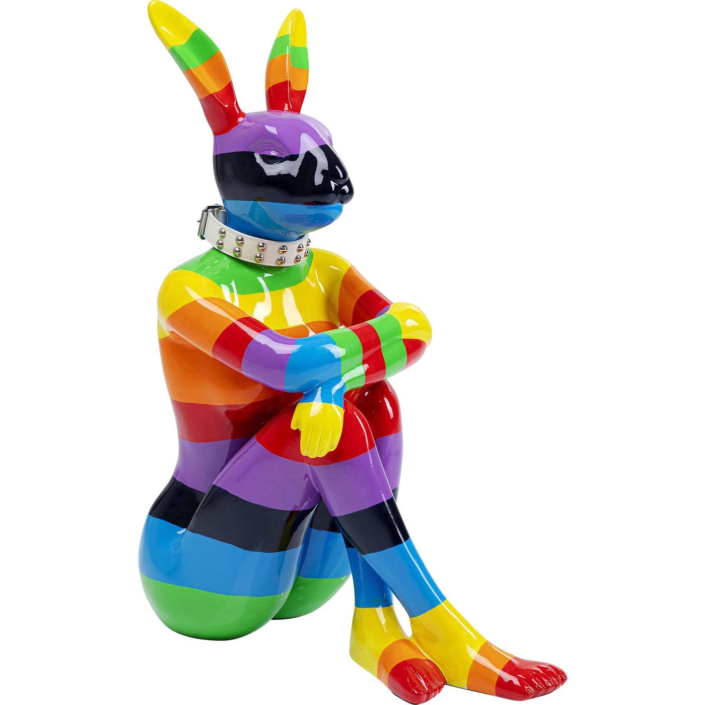 kare-design-sitting-rabbit-rainbow-deko-figur-mehrfarbig-fiberglas-80x35x60-cm image 4
