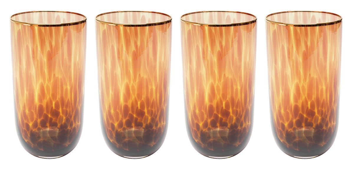 kare-design-glas-caramel-longdrinkglas-set-4-teilig-braun-400-ml-mit-goldrand image 1