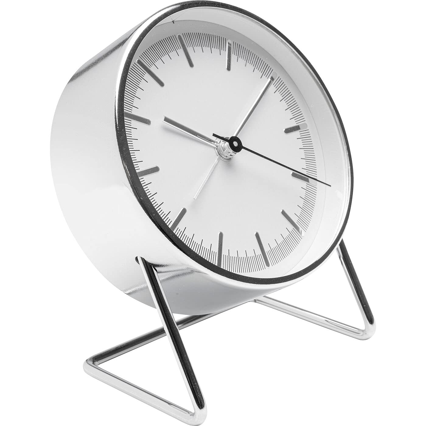 kare-design-wecker-levin-silber-12x10x7-cm-tischuhr-metall-quarz image 3