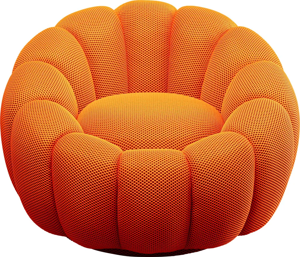 kare-design-peppo-bloom-drehsessel-orange-360-grad-68x94x94-cm image 1