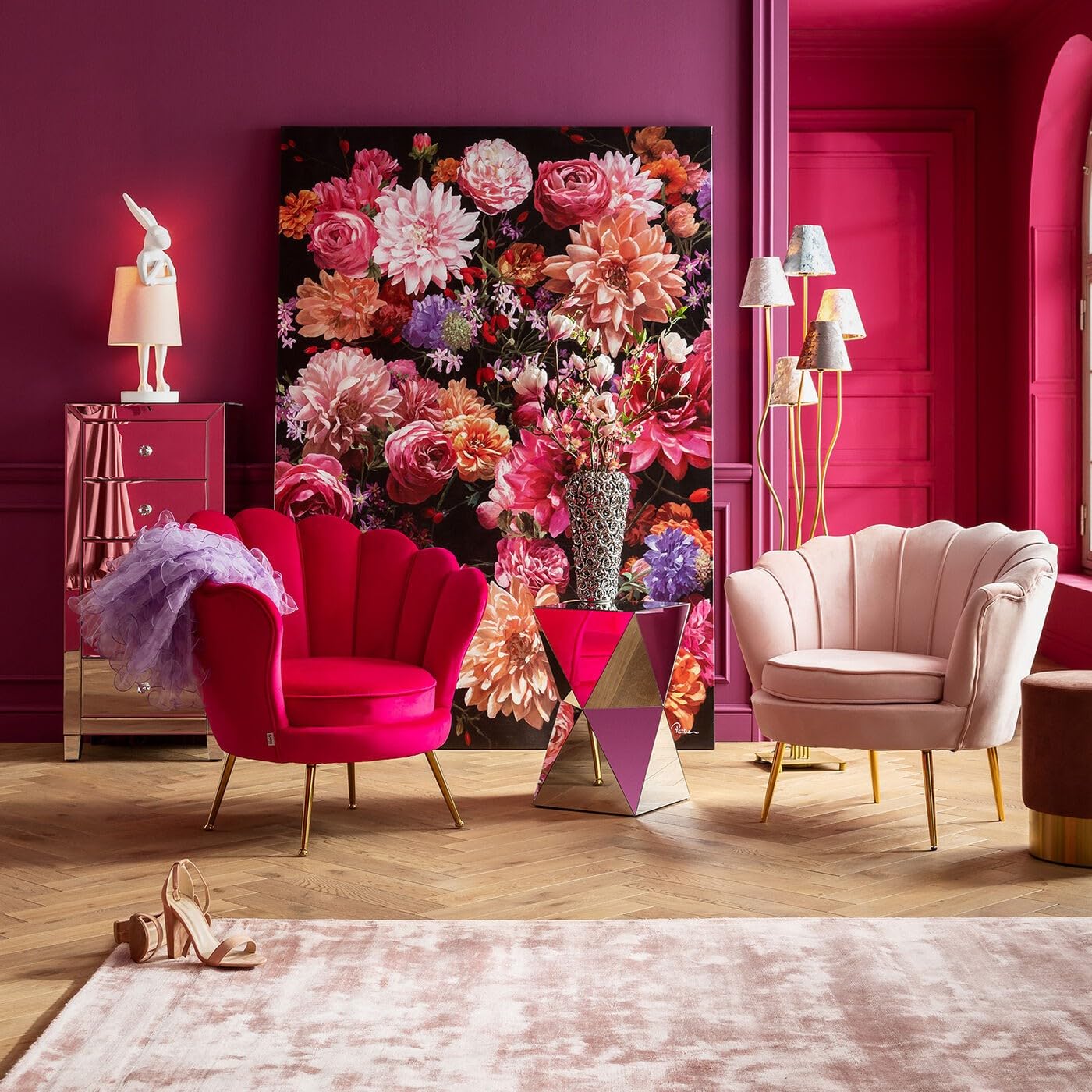 kare-design-bild-touched-flower-bouquet-pink-xxl-leinwand-200x140-cm-mit-acryl-v image 2