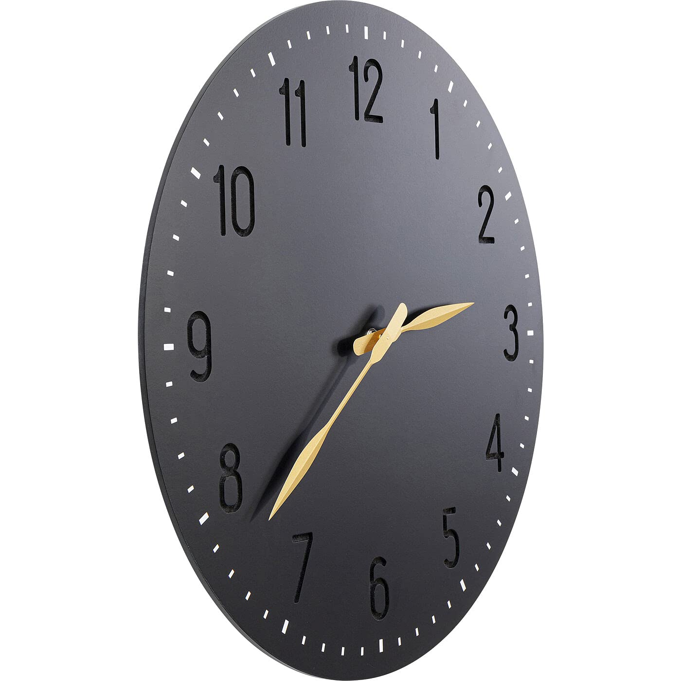 kare-design-wanduhr-mailo-50cm-schwarz-mit-goldfarbenen-zeigern image 5
