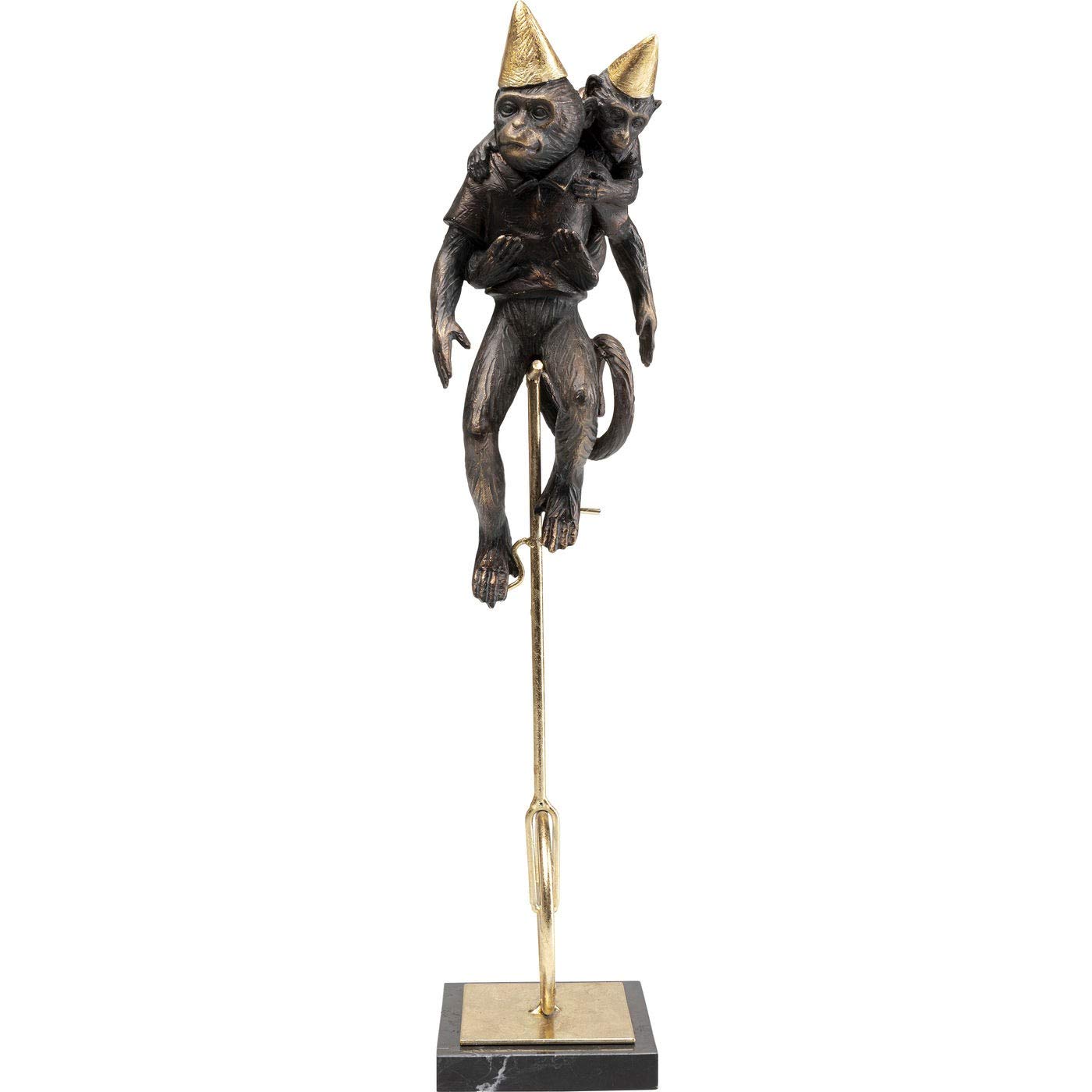 kare-design-dekofigur-affen-zirkus-paar-auf-einrad-mit-marmorsockel image 1