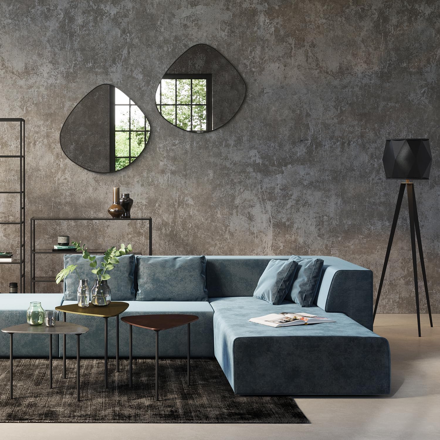 kare-design-spiegel-g-teborg-schwarz-stahlrahmen-90x93cm image 2