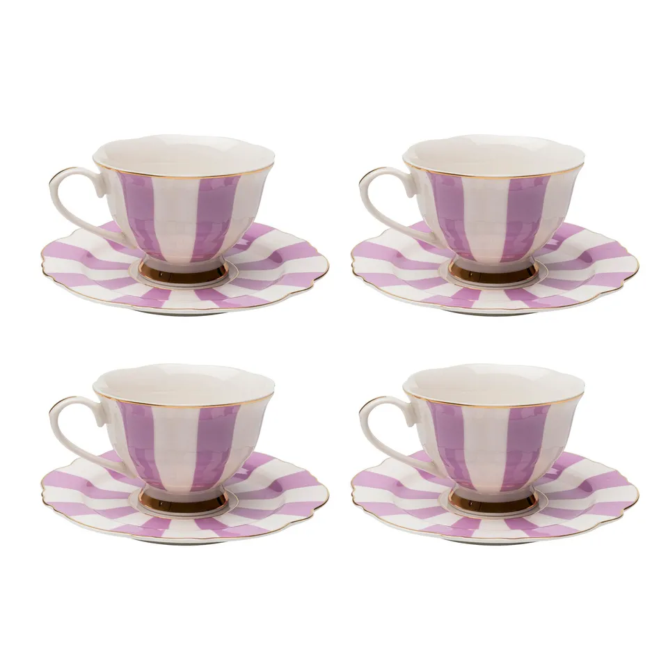 kare-design-kaffeetasse-harlequin-mit-untertasse-4-teilig-lila-180-ml-porzellan image 1