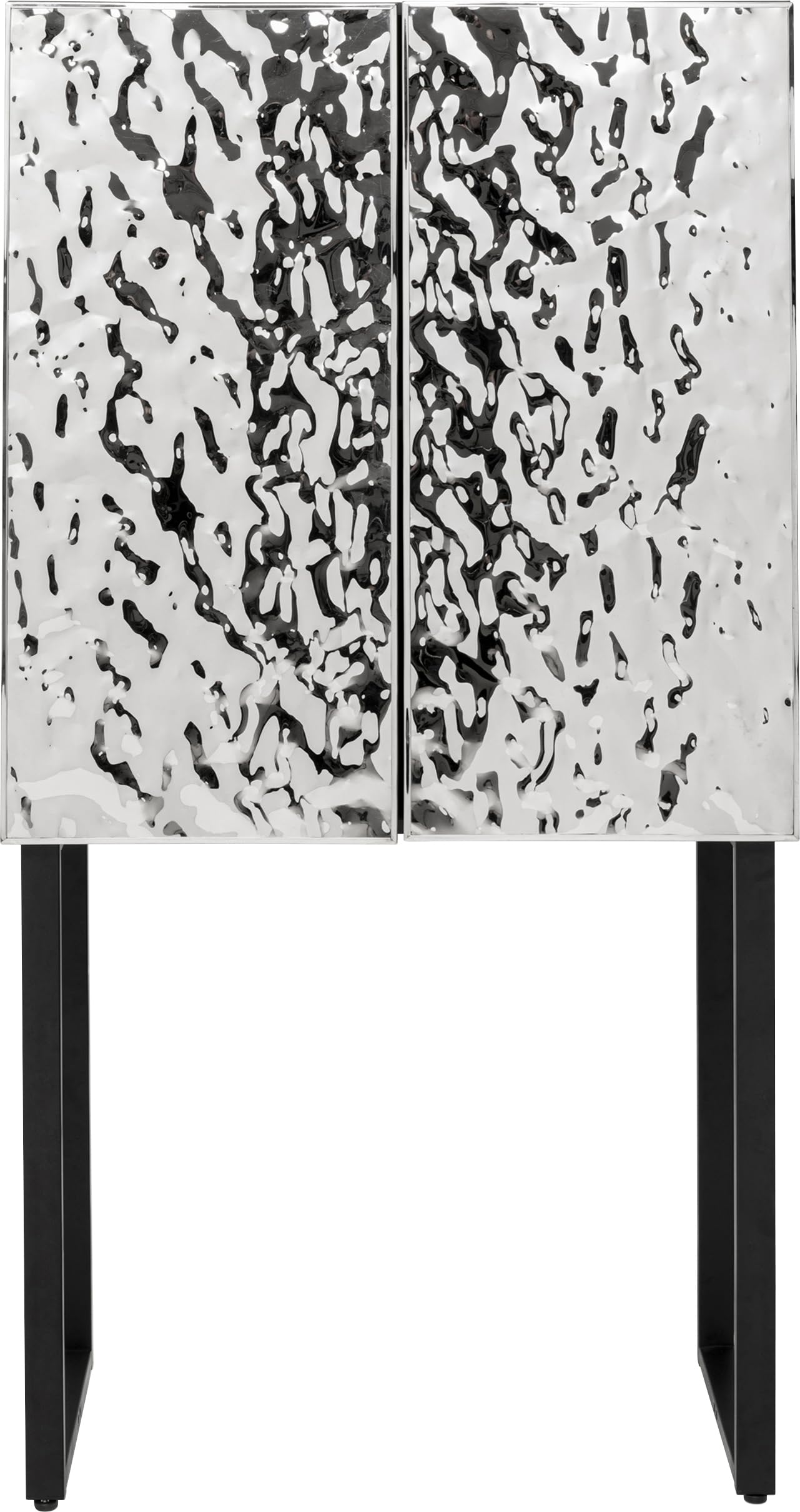 kare-design-schrank-carino-hochschrank-silber-schwarz-chrom-160x80x39-cm-push-to image 1