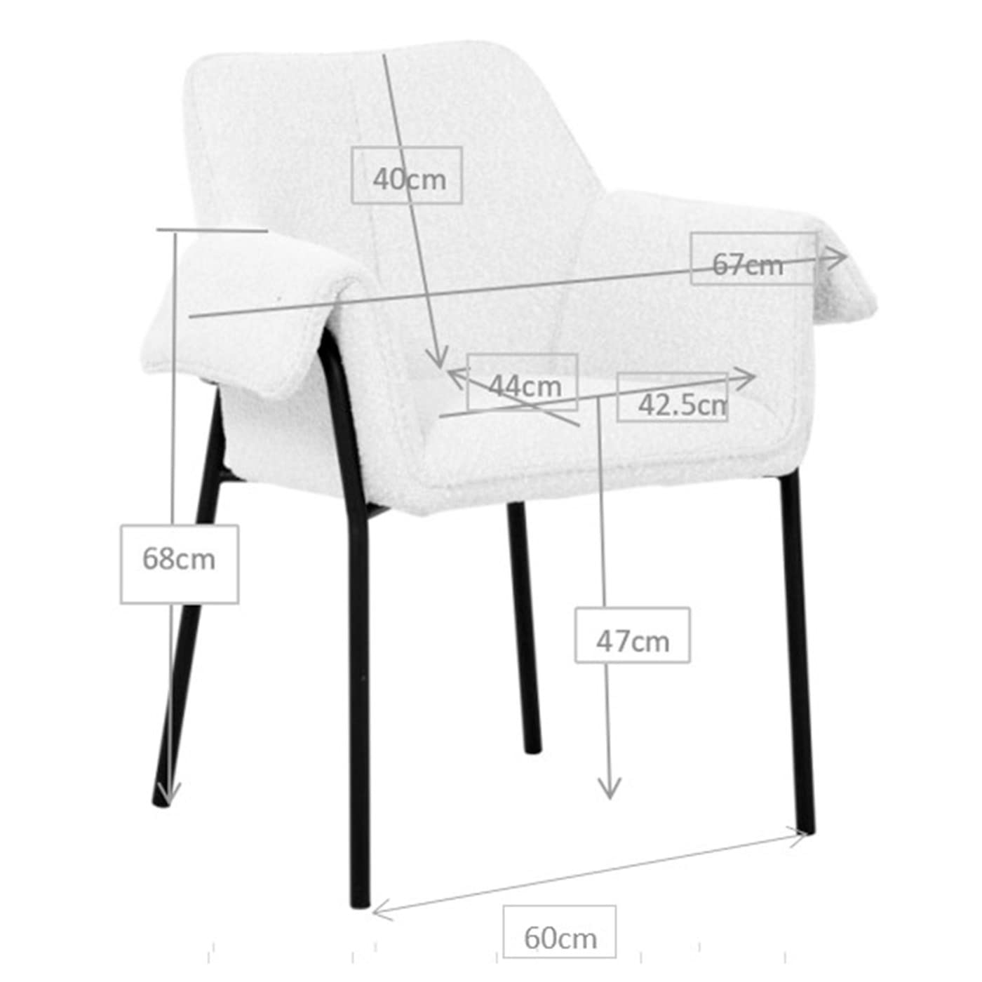 kare-design-armlehnstuhl-bess-beige-esszimmerstuhl-boucl-85x70x63-cm image 3