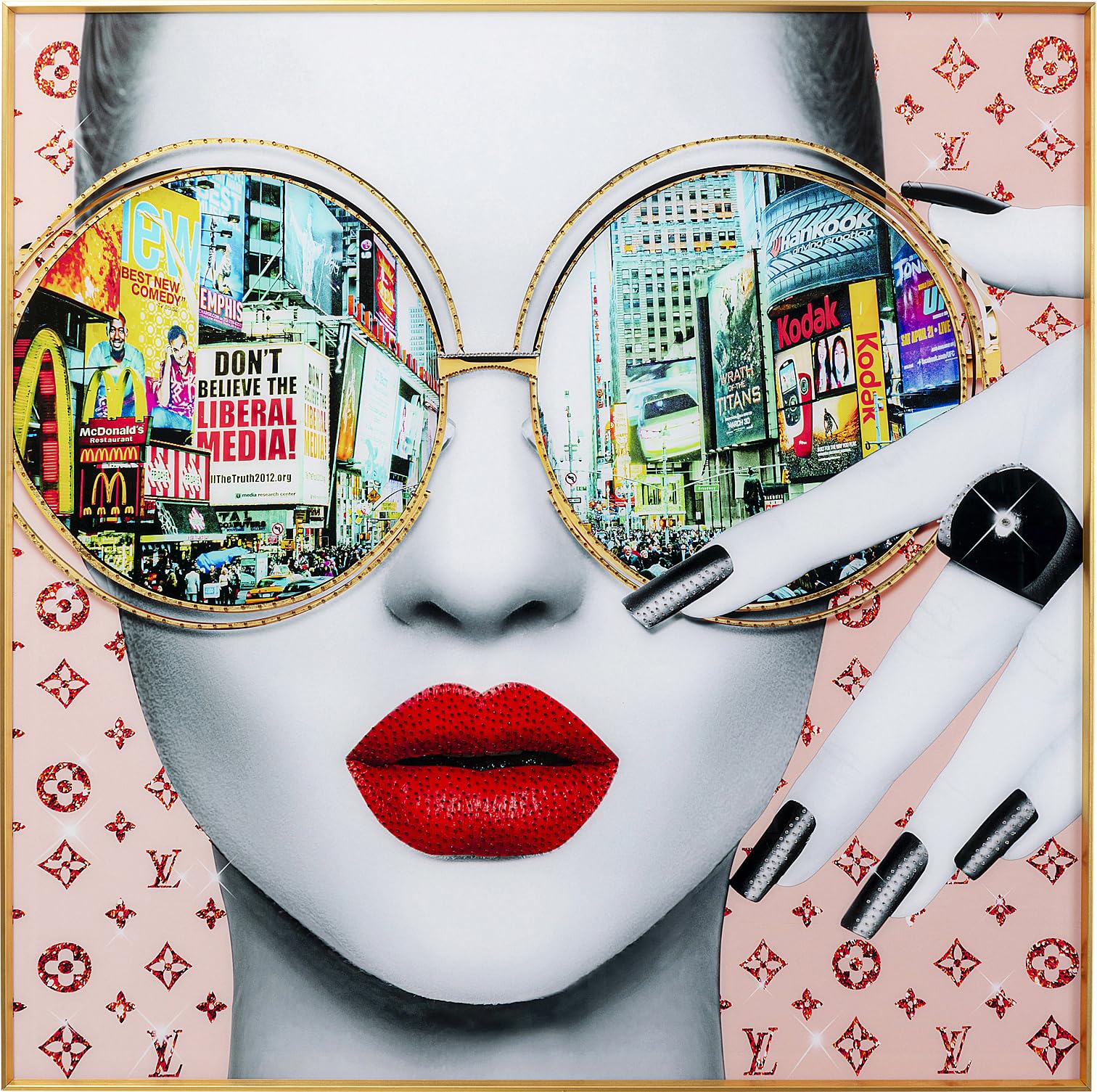 kare-design-wandbild-times-square-view-bunt-120x120-cm image 1