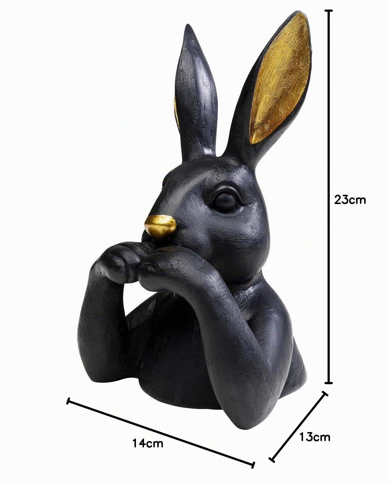 kare-design-sweet-rabbit-deko-figur-hase-schwarz-23x14x13-cm image 6