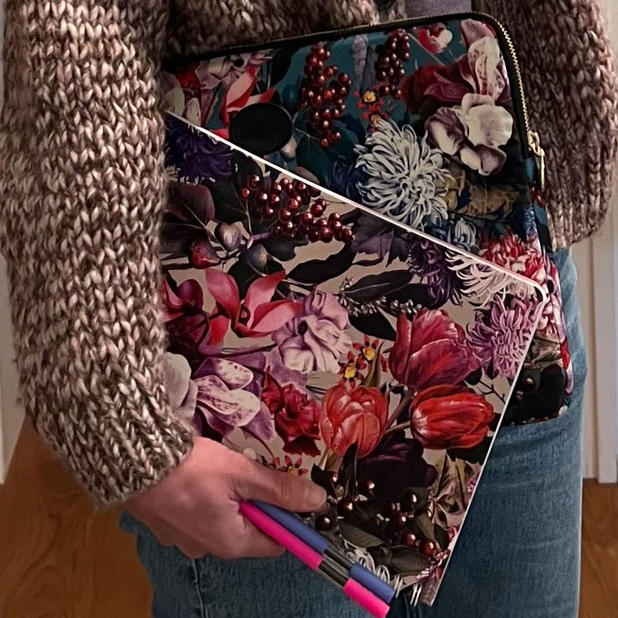 cedon-easy-laptop-case-blumenbouquet-petrol image 3