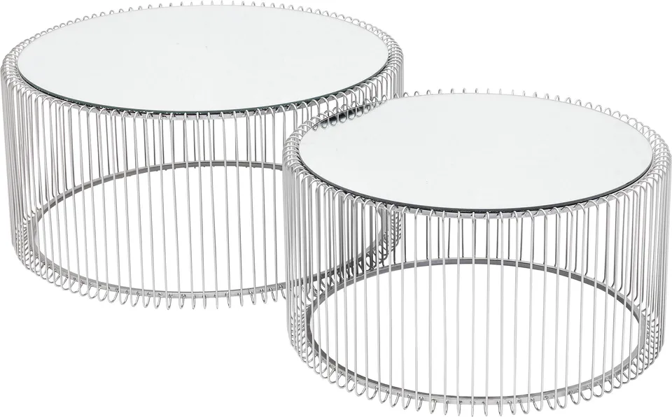 kare-design-couchtisch-wire-silber-2er-set-rund-glas-63-53-cm image 1