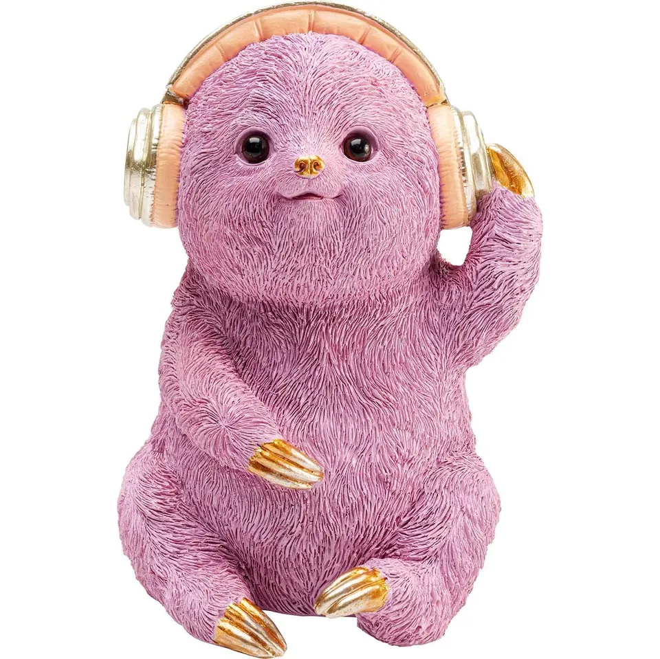 kare-design-party-sloth-spardose-faultier-lila-19-cm-handbemalt image 1