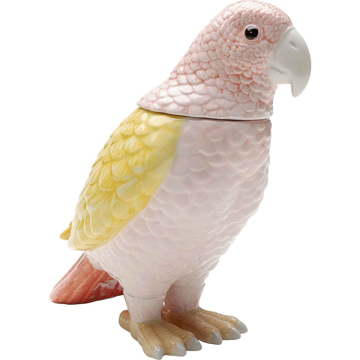 kare-design-deko-dose-exotic-bird-giallo-23x21x12-cm-rosa-gelb-keramik image 5