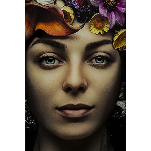 kare-design-glasbild-flower-art-lady-mehrfarbig-120x120-cm-wandbild-fotodruck-hi image 8