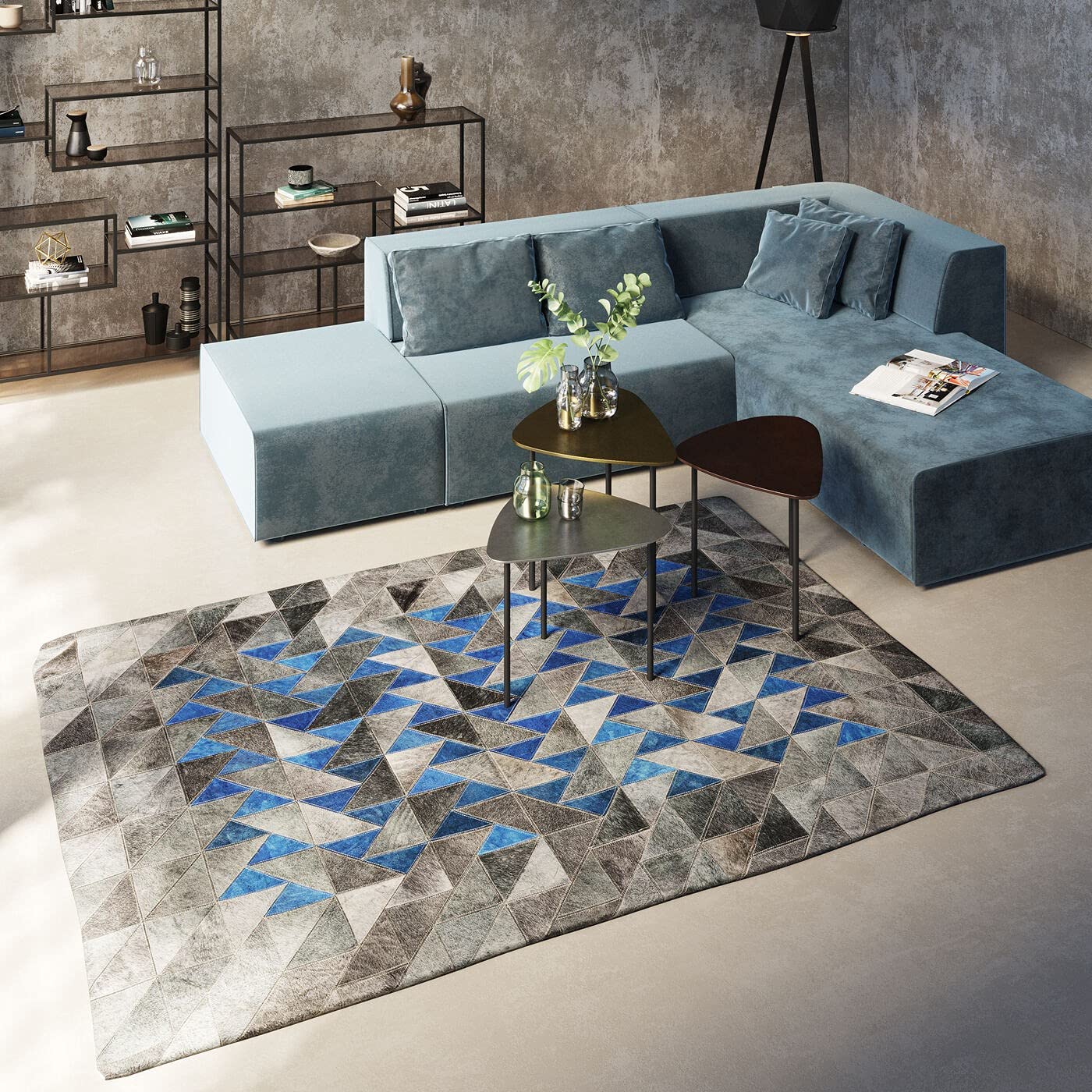 kare-design-teppich-triangle-grau-170x240-cm image 2
