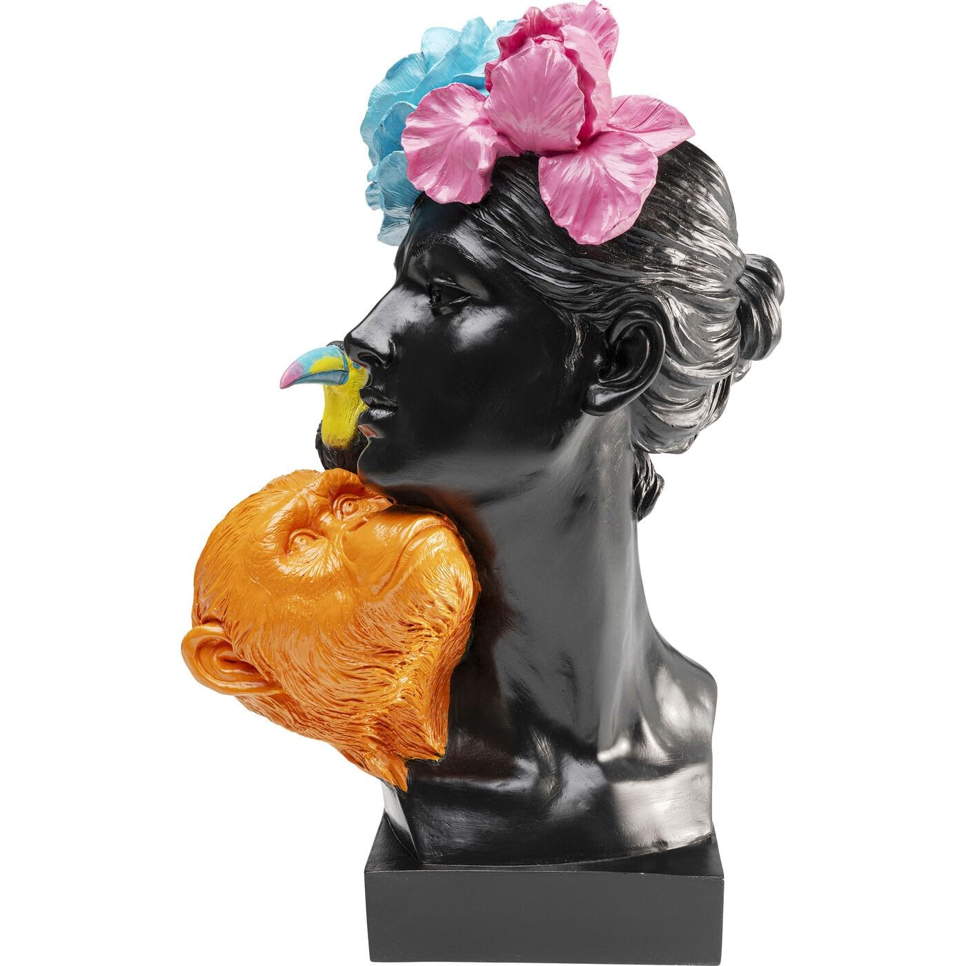 kare-design-deko-figur-jungle-lady-schwarz-bunt-40-cm image 5