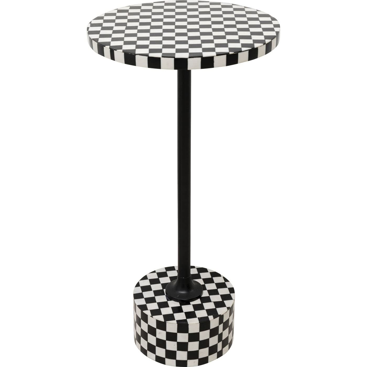 kare-design-beistelltisch-domero-chess-wei-schwarz-rund-50x25x25-cm image 1