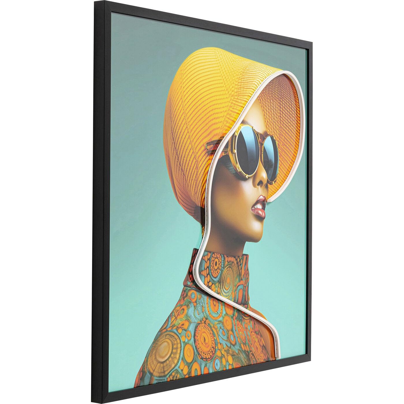 kare-design-wandbild-led-sun-hat-woman-80x80-cm-beleuchtetes-glasbild-gelb-mehrf image 4