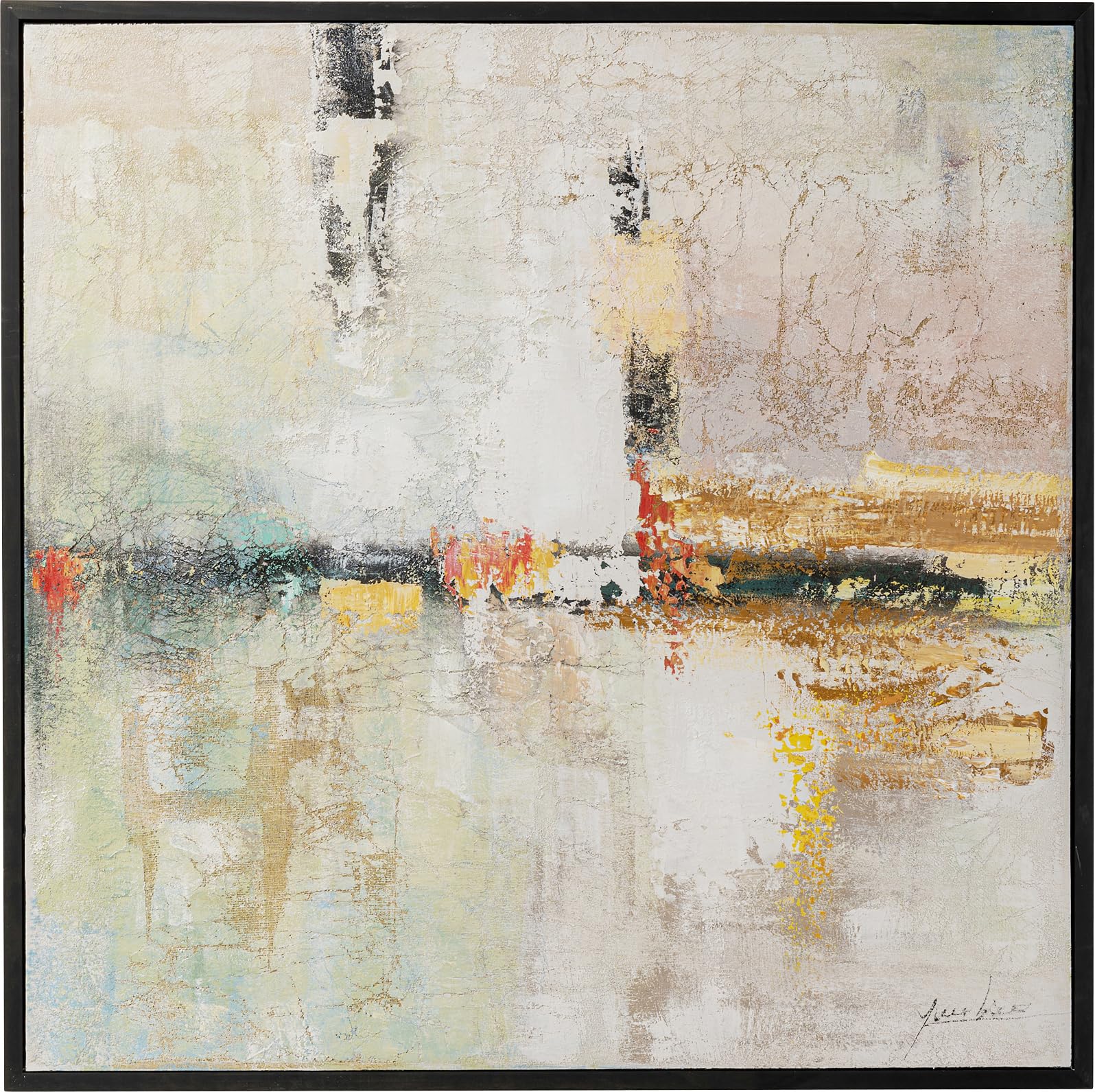 kare-design-bild-mit-rahmen-dust-gold-leinwandbild-120x120x2-8-cm image 1