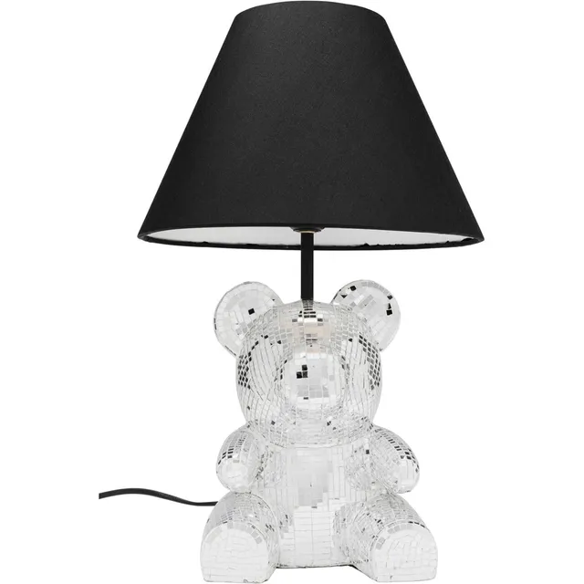 kare-design-bear-disco-tischlampe-40-cm-schwarz-silber image 1