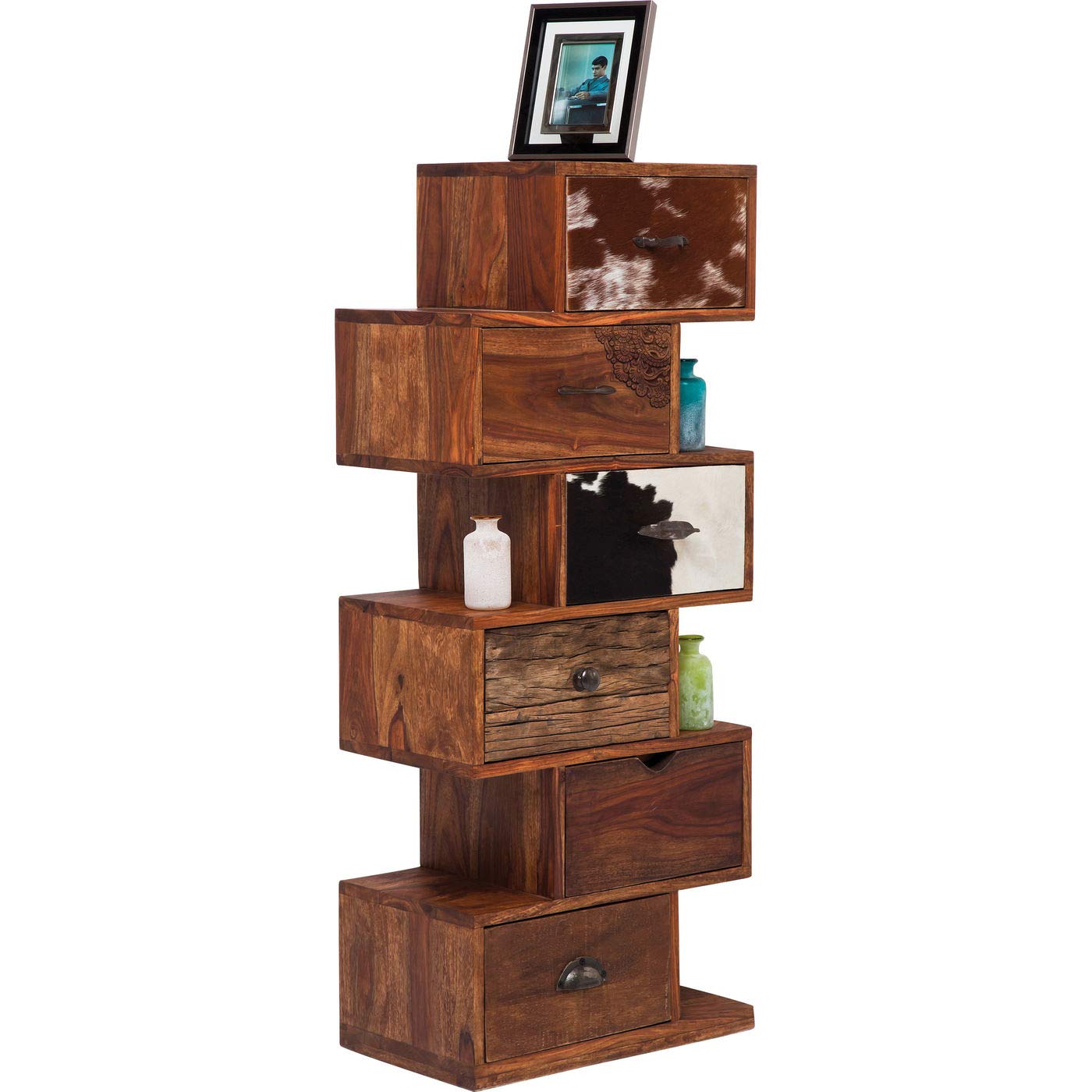 kare-design-hochkommode-rodeo-zick-zack-braun-120-x-50-x-30-cm image 5
