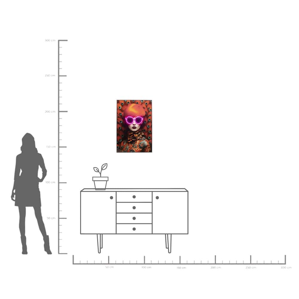 kare-design-led-wandbild-fancy-red-lady-rot-75x55-cm-gerahmt image 3