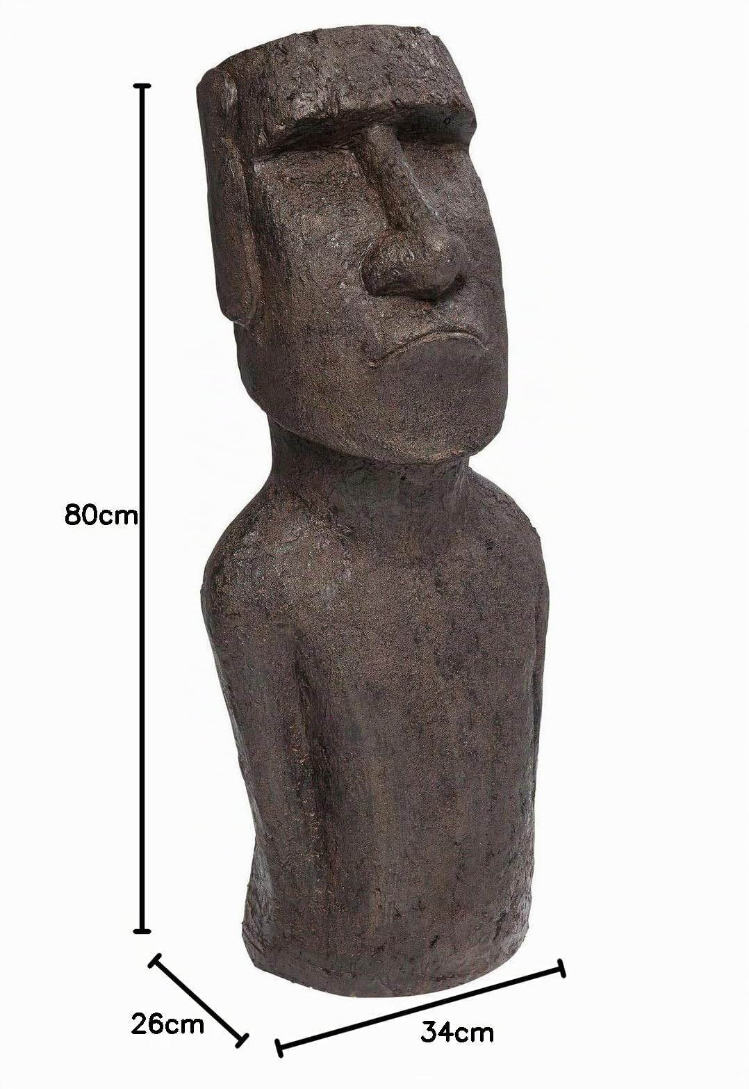 kare-design-deko-objekt-easter-island-grau-bodenfigur-skulptur-80x34x26-cm image 7