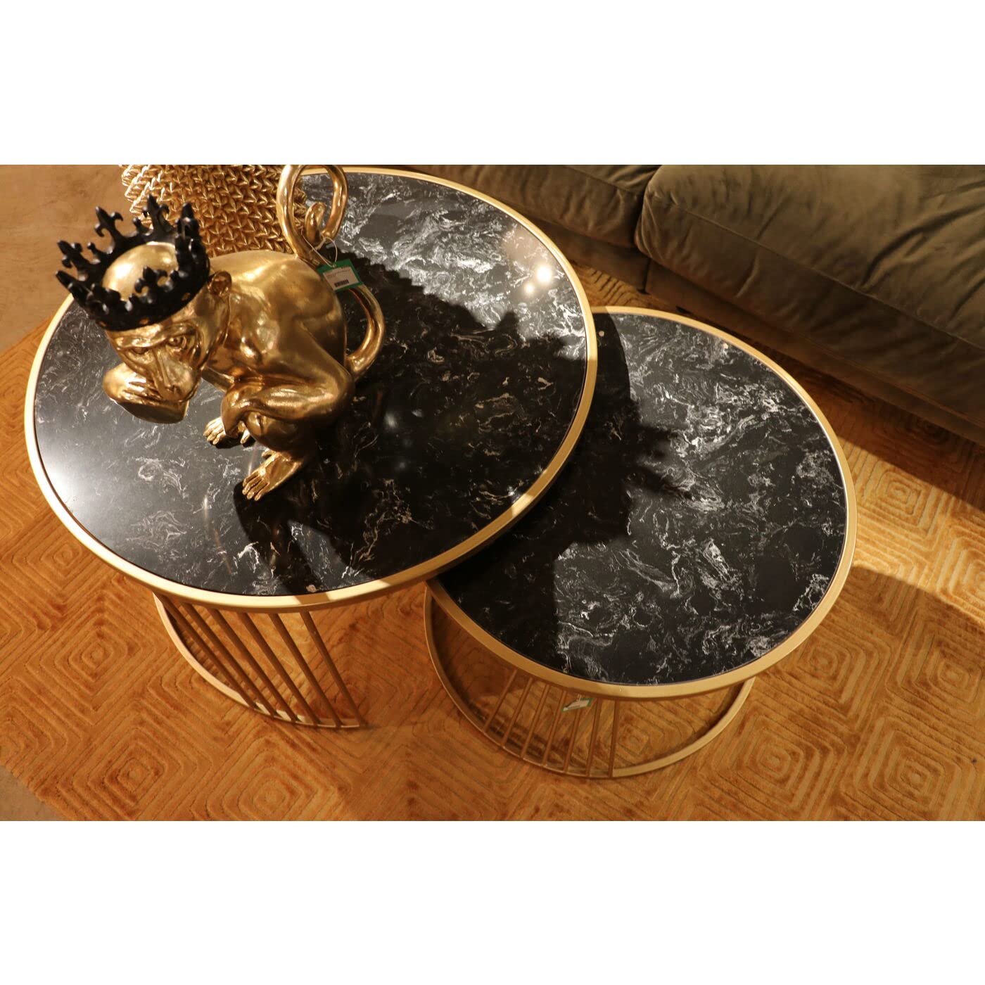 kare-design-deko-figur-king-lui-gold-affe-tierfigur-35-cm-polyresin-gold-schwarz image 2