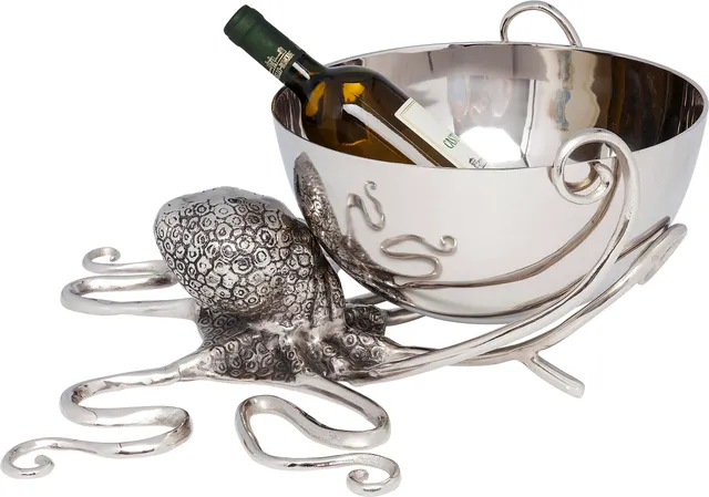 kare-design-octopus-weink-hler-silber-45-cm-flaschenk-hler-aluminium-7200-ml image 1