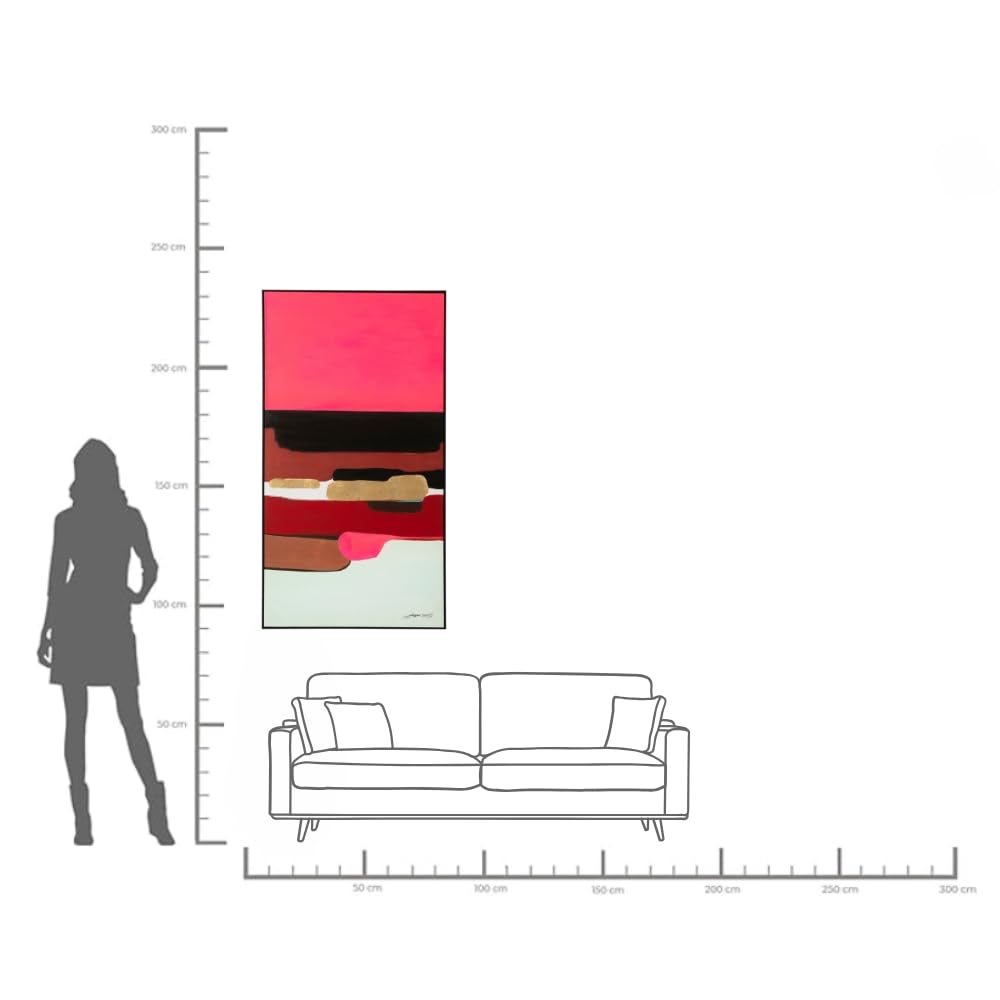 kare-design-gerahmtes-bild-abstract-shapes-pink-73x143cm-leinwandbild-abstrakt image 3