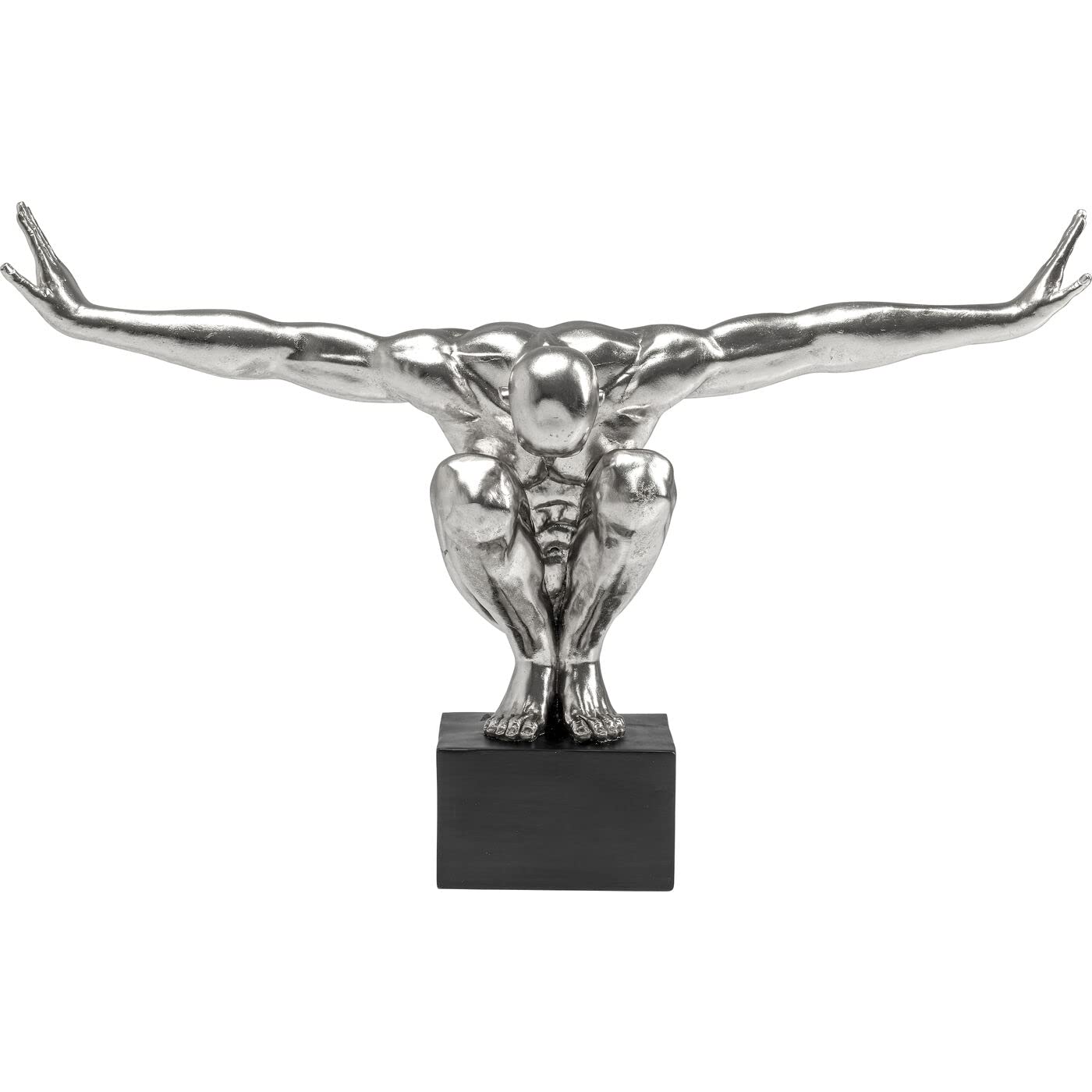 kare-design-athlete-xl-deko-objekt-silber-auf-marmorsockel image 1