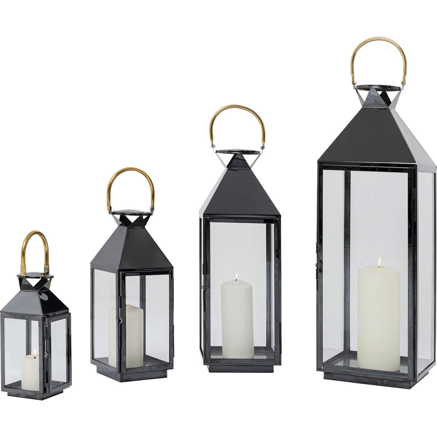 kare-design-laterne-giardino-4er-set-windlicht-schwarz-gold-71x24x23-4cm image 1