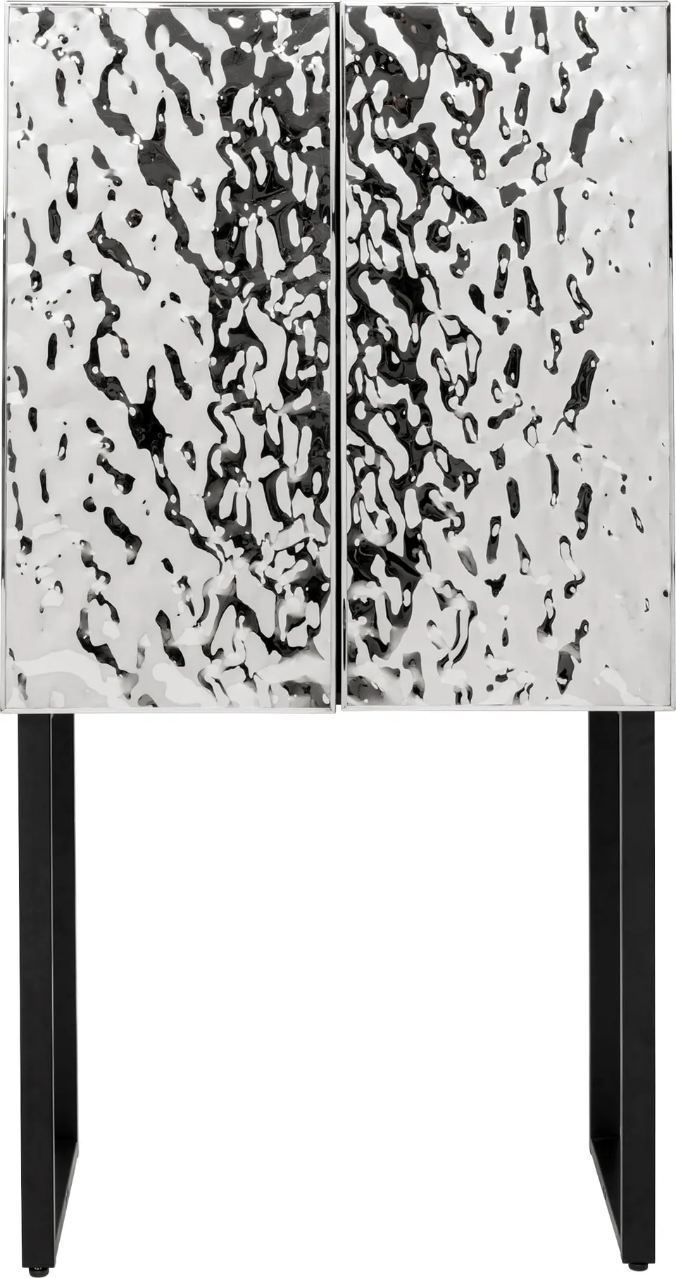 kare-design-schrank-carino-hochschrank-silber-schwarz-chrom-160x80x39-cm-push-to image 1