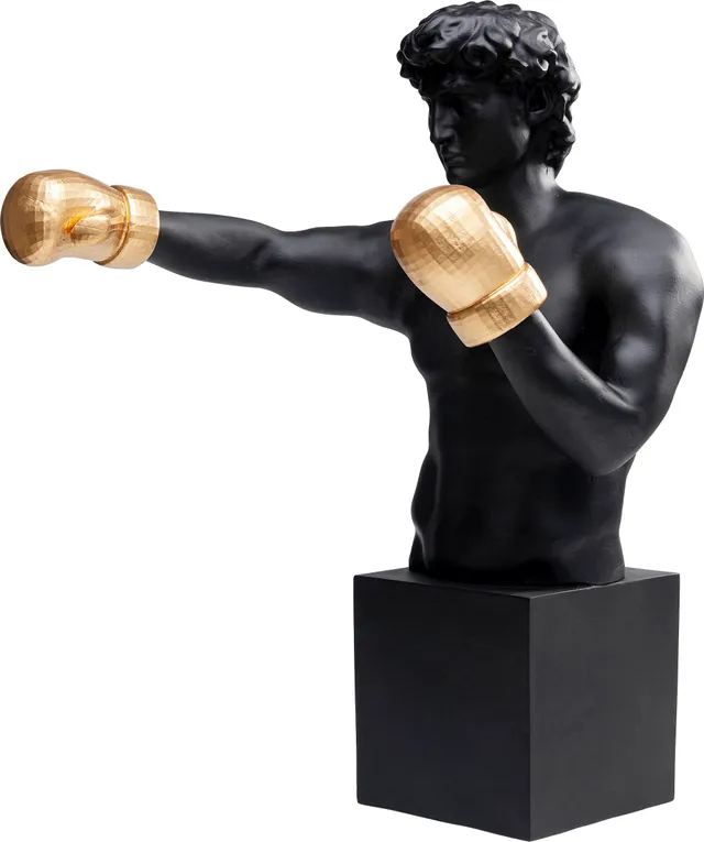 kare-design-deko-figur-balboa-boxer-68x40x50cm-schwarz-gold image 1