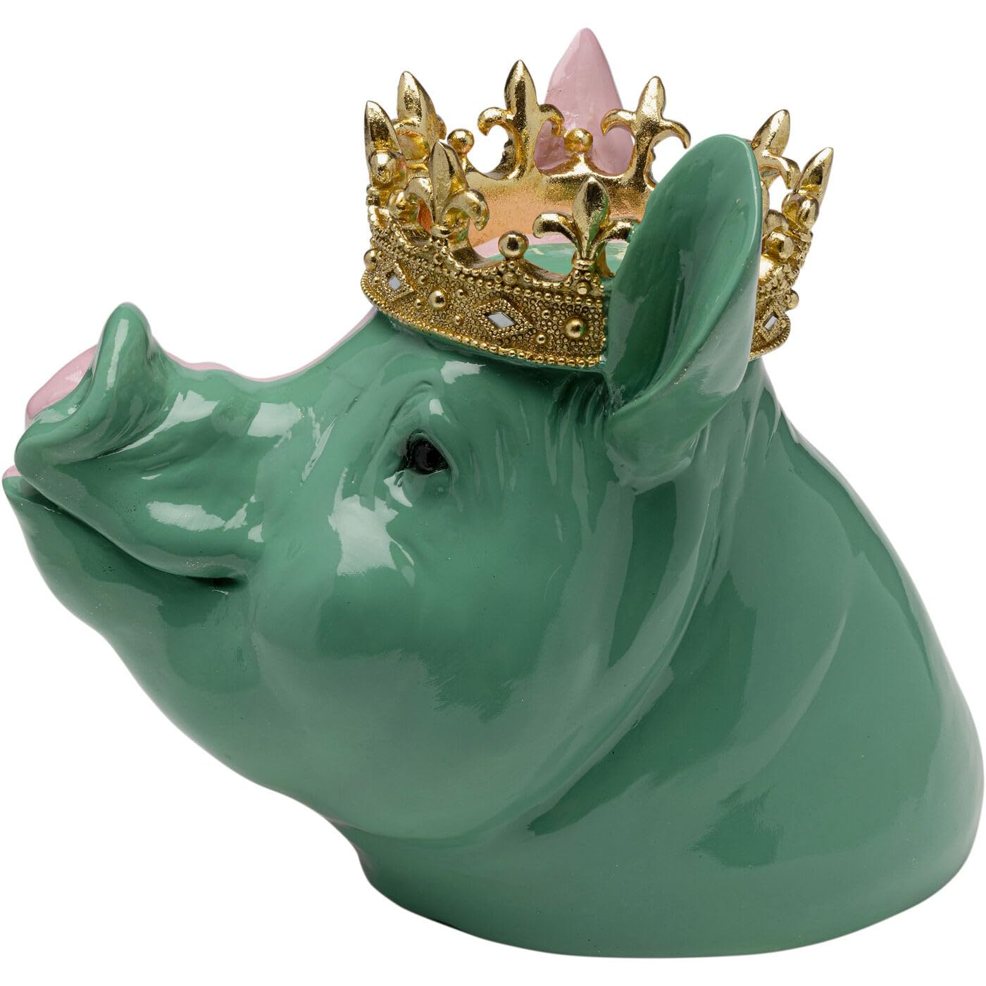 kare-design-deko-figur-crowned-pig-gr-n-pink-28-cm-gekr-ntes-schwein-handbemalt- image 5