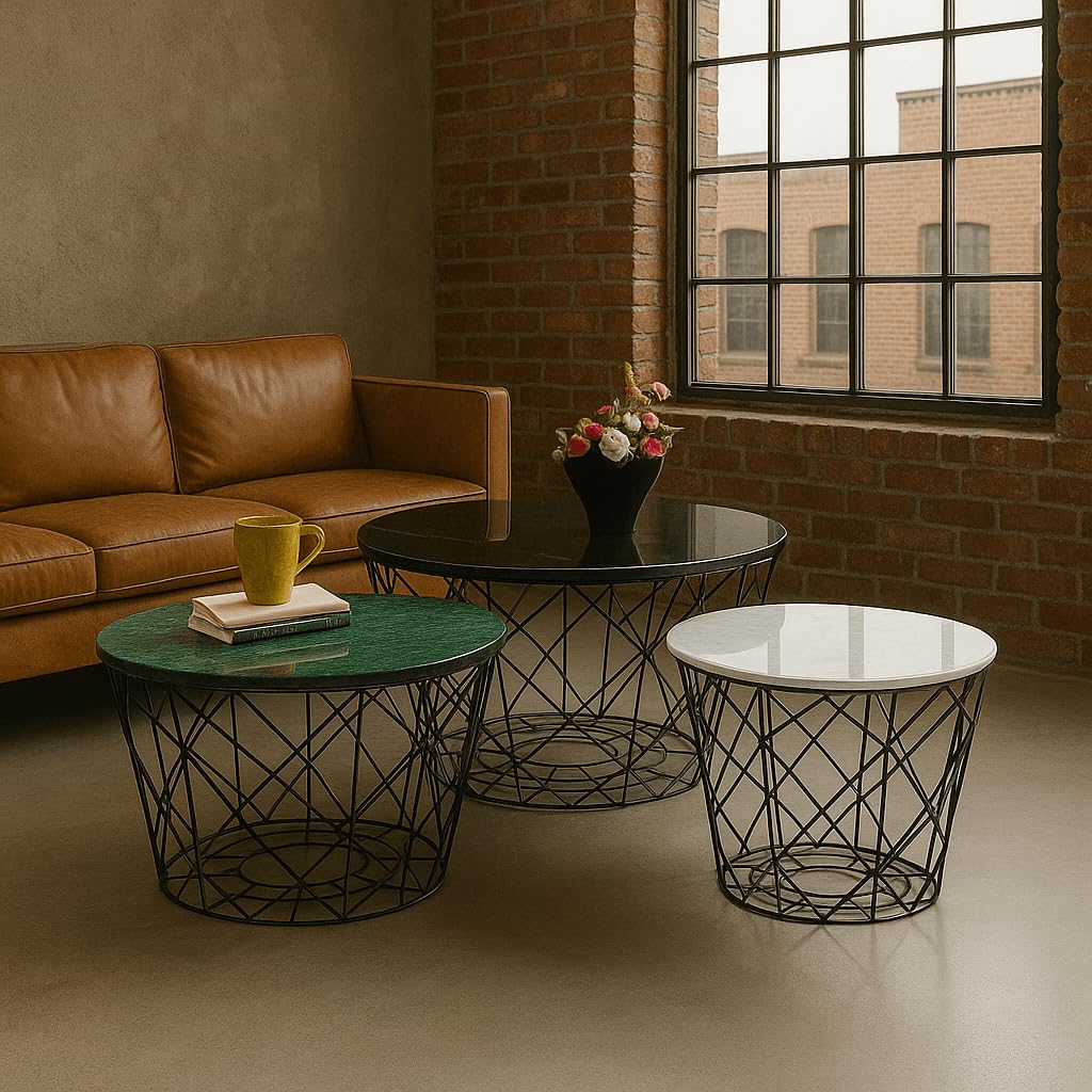 kare-design-east-coast-couchtisch-3er-set-marmor-stahl-46x80x80-cm image 2