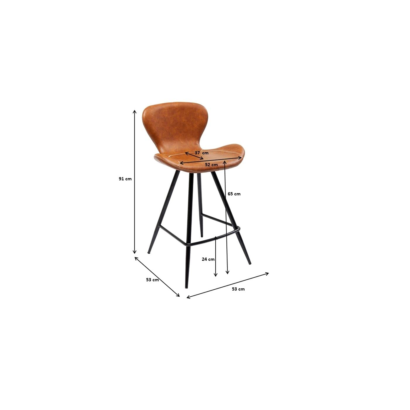 kare-design-barhocker-rusty-91x53x53cm-barstuhl-braun-lederoptik image 8