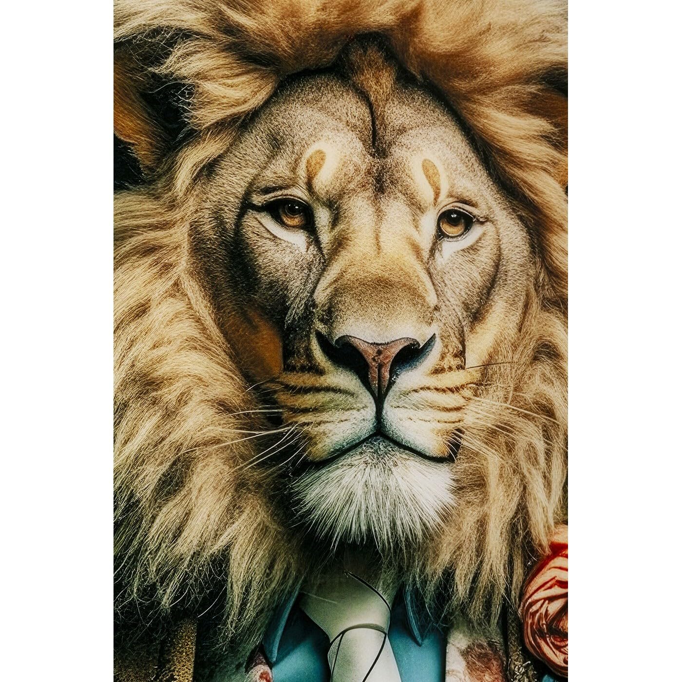 kare-design-mister-lion-glasbild-mehrfarbig-150x100-cm-esg-glas image 2